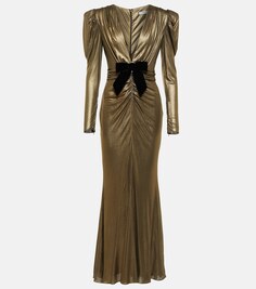 Украшенное металлизированное платье ALESSANDRA RICH, золотой