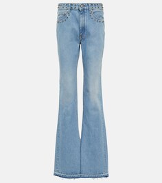 Расклешенные джинсы с высокой посадкой ALESSANDRA RICH, синий