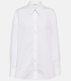 Рубашка из хлопкового поплина ALEXANDER MCQUEEN, белый