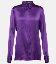 Атласная рубашка TOM FORD, фиолетовый
