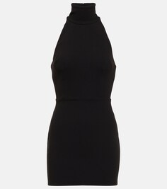 Облегающее мини-платье с вырезом халтер ALEX PERRY, черный