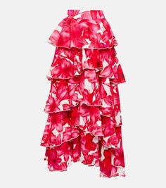 Юбка макси Cordelia из хлопка с цветочным принтом ALEXANDRA MIRO, розовый