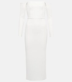 Платье миди Bridal Tate из крепа стрейч ALEX PERRY, белый