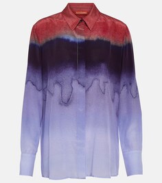 Шелковая рубашка с принтом ALTUZARRA, разноцветный