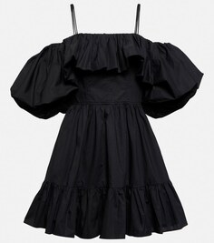 Мини-платье Lila из хлопкового поплина ULLA JOHNSON, черный