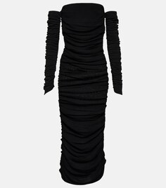 Платье макси Trikera из джерси с открытыми плечами ALTUZARRA, черный