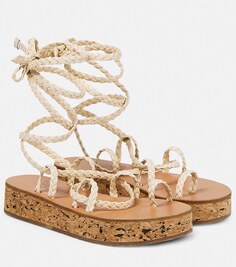 Кожаные сандалии Caryatis на платформе Ancient Greek Sandals, бежевый