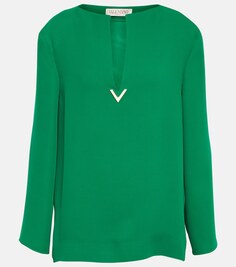 Блузка Cady Couture из шелка VALENTINO, зеленый