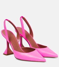 Туфли Holli Glass с ремешком на пятке Amina Muaddi, розовый