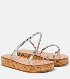 Кожаные босоножки на платформе Eleftheria Ancient Greek Sandals, серебряный