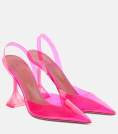 Туфли-лодочки Holli Glass из ПВХ с ремешком на пятке Amina Muaddi, розовый