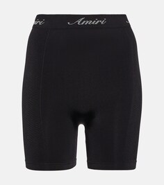 Байкерские шорты с логотипом AMIRI, черный