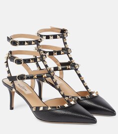 Кожаные туфли Rockstud Valentino Garavani, черный