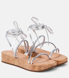 Кожаные босоножки Morfi на платформе Ancient Greek Sandals, серебряный