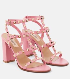 Кожаные сандалии Rockstud Valentino Garavani, розовый