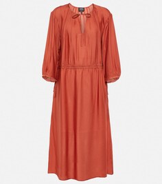 Плиссированное платье миди Eve из джерси A.P.C., оранжевый