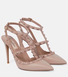 Кожаные туфли Rockstud Valentino Garavani, розовый