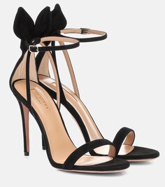 Замшевые сандалии Bow Tie 105 Aquazzura, черный