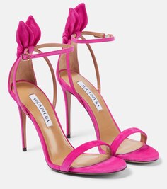 Замшевые туфли-лодочки Bow Tie 105 Aquazzura, розовый