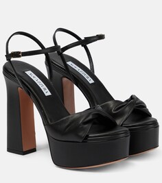 Кожаные босоножки на платформе Twist Plateau 120 Aquazzura, черный