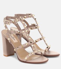 Кожаные сандалии Valentino Garavani Rockstud Valentino Garavani, бежевый