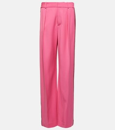 Широкие брюки из шерстяного крепа AREA, розовый