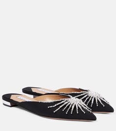 Декорированные мюли Sunshine Aquazzura, черный