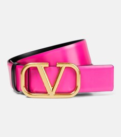 Кожаный ремень с логотипом V Valentino Garavani, розовый