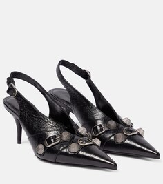Туфли-лодочки Cagole 70 с ремешком на пятке Balenciaga, черный