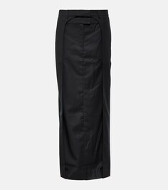 Плиссированная юбка макси Fera из шерсти AYA MUSE, черный