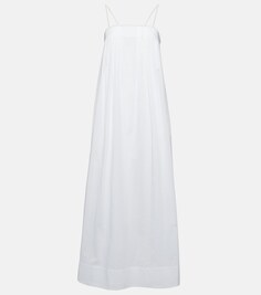 Платье макси из батиста из меланжевого хлопка ASCENO, белый