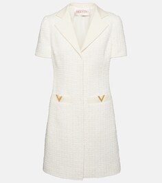 Мини-платье VGOLD из букле VALENTINO, белый