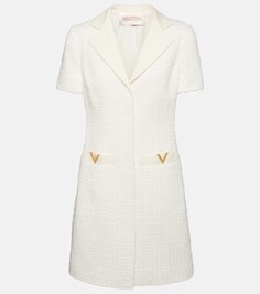 Мини-платье VGOLD из букле VALENTINO, белый