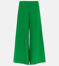 Шелковые брюки-кюлоты со средней посадкой VALENTINO, зеленый