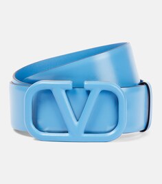 Кожаный ремень с логотипом VLogo Valentino Garavani, синий