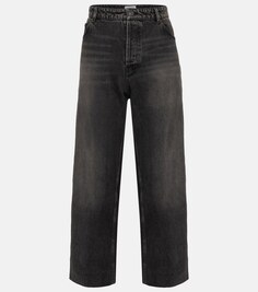 Широкие джинсы с высокой посадкой из органического хлопка BALENCIAGA, черный