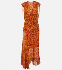Платье миди Dovima из шелка VERONICA BEARD, разноцветный