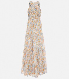 Платье макси Florencia с цветочным принтом VERONICA BEARD, разноцветный