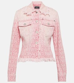 Джинсовая куртка Versace Allover VERSACE, розовый