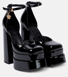 Лакированные туфли-лодочки Medusa Aevitas на платформе Versace, черный