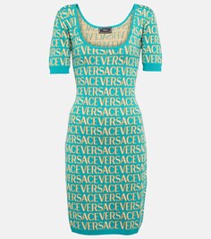 Мини-платье Versace Allover с интарсией VERSACE, разноцветный