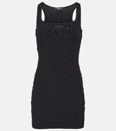 Мини-платье Versace по всей поверхности VERSACE, черный