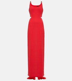 Шелковое платье Medusa 95&apos; с вырезами VERSACE, красный