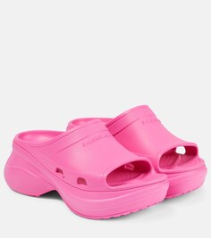 Резиновые мюли Pool Crocs Balenciaga, розовый