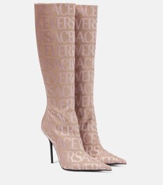 Сапоги Versace Allover до колена Versace, разноцветный