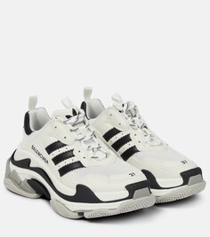 Кожаные кроссовки Triple S из коллаборации с Adidas Balenciaga, белый