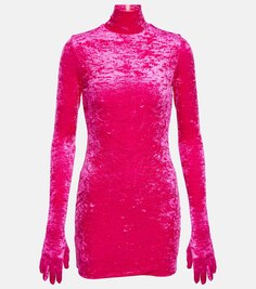 Бархатное мини-платье VETEMENTS, розовый