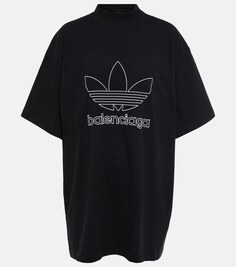 Футболка из коллаборации с Adidas с логотипом BALENCIAGA, черный