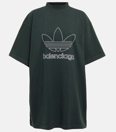 Футболка из коллаборации с Adidas с логотипом BALENCIAGA, зеленый