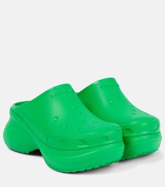 Шлепанцы на платформе x Crocs Balenciaga, зеленый